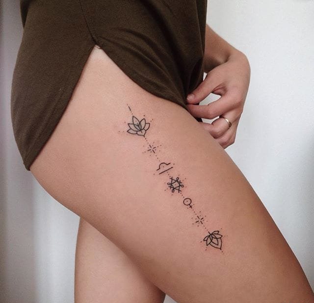点击大图看下一张：女生喜爱的简单手绘纹身图案来自于纹身师安雅