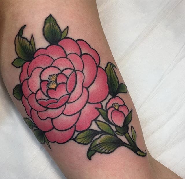 点击大图看下一张：美丽的小清新花和植物纹身图案来自蒂莉