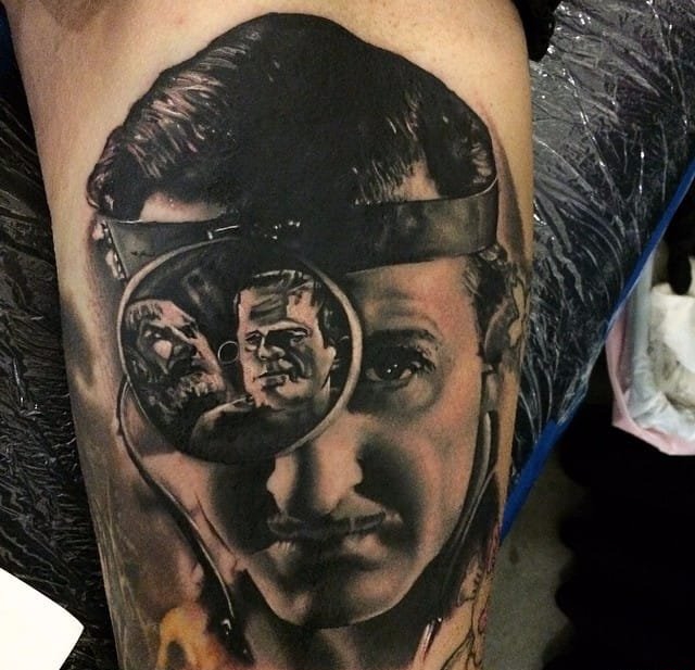 点击大图看下一张：十一款著名的人物肖像纹身来自约翰巴雷特