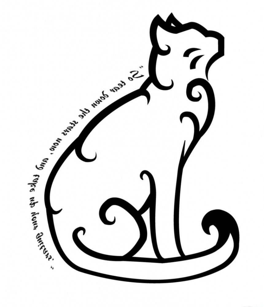 点击大图看下一张：12款漂亮的黑色猫图腾纹身图案手稿素材