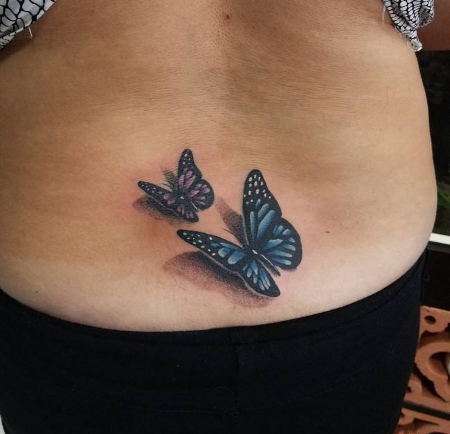 点击大图看下一张:美丽的女性都喜欢的漂亮的蝴蝶纹身图案