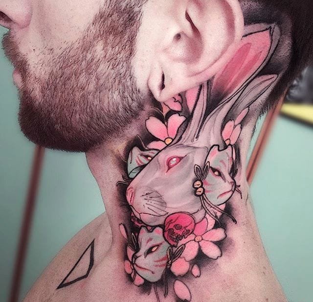 点击大图看下一张：让人着迷的新传统风格动物图案纹身来自纹身师基