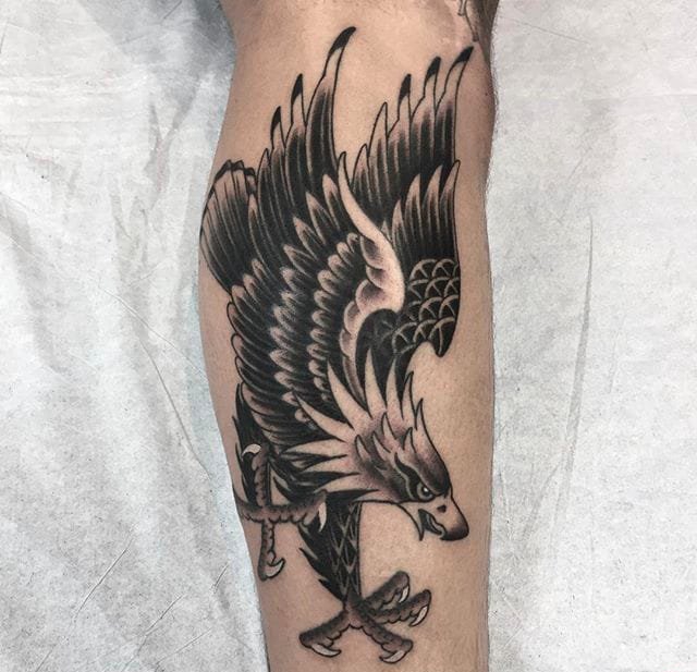 点击大图看下一张：邪恶的传统纹身动物图案纹身来自纹身师弗兰基