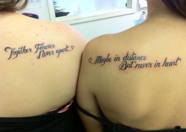 点击大图看下一张：多款代表着好友闺蜜间友谊的英文字纹身图案