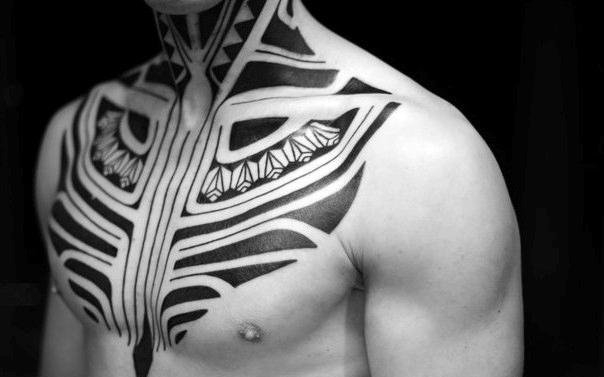 点击大图看下一张：30+款男性帅气的黑色部落图腾纹身图案