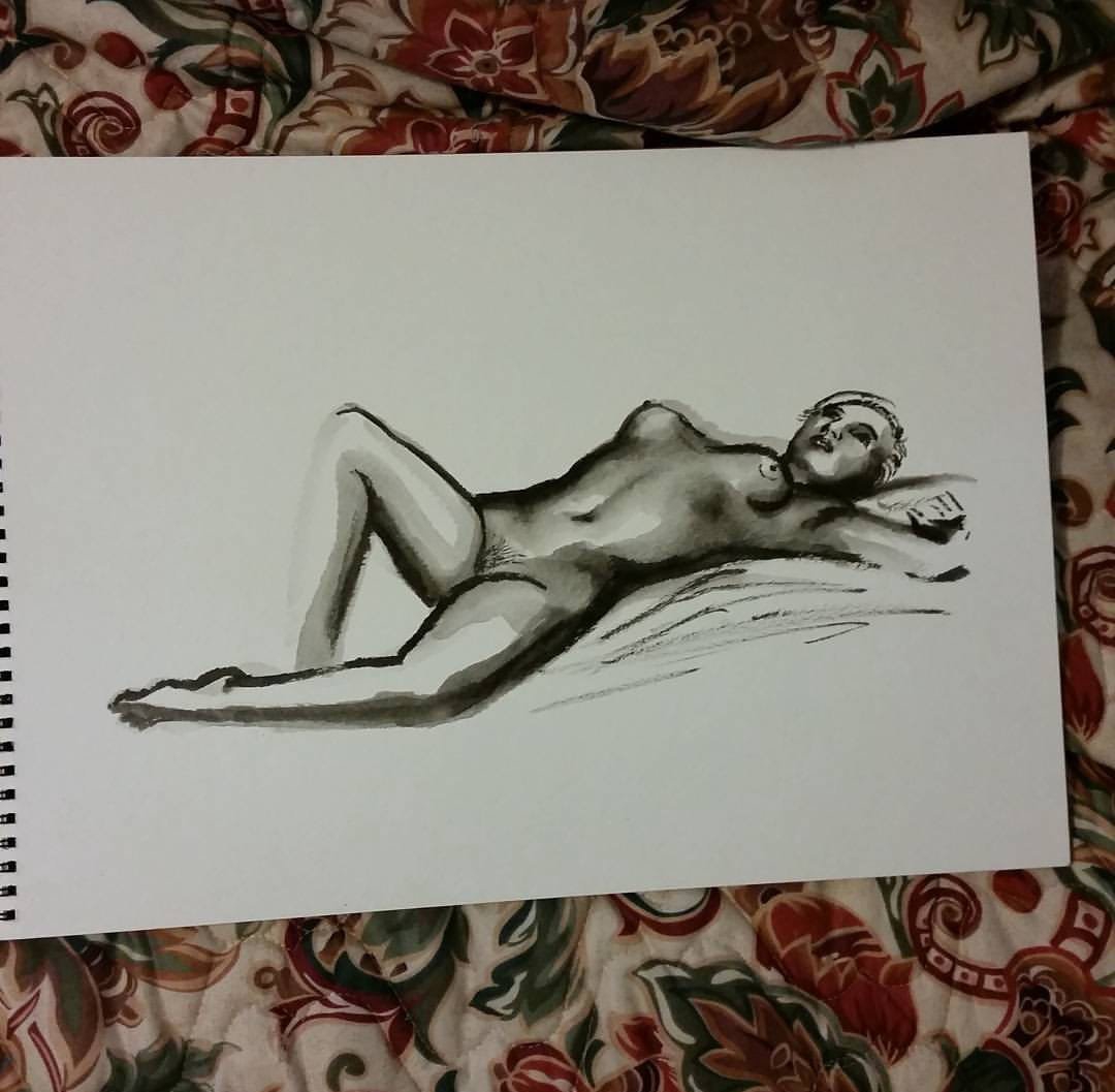 点击大图看下一张：性感女郎裸体纹身纹身手稿图案大全来自塔利