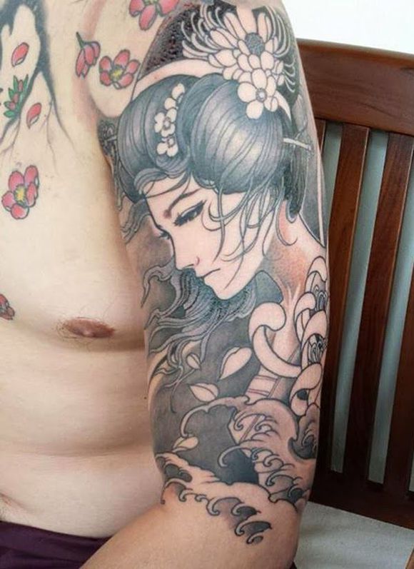 点击大图看下一张:二十多款艺妓彩绘纹身图案