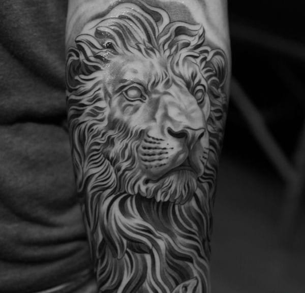点击大图看下一张：14款庄严宏伟的狮子头纹身图案