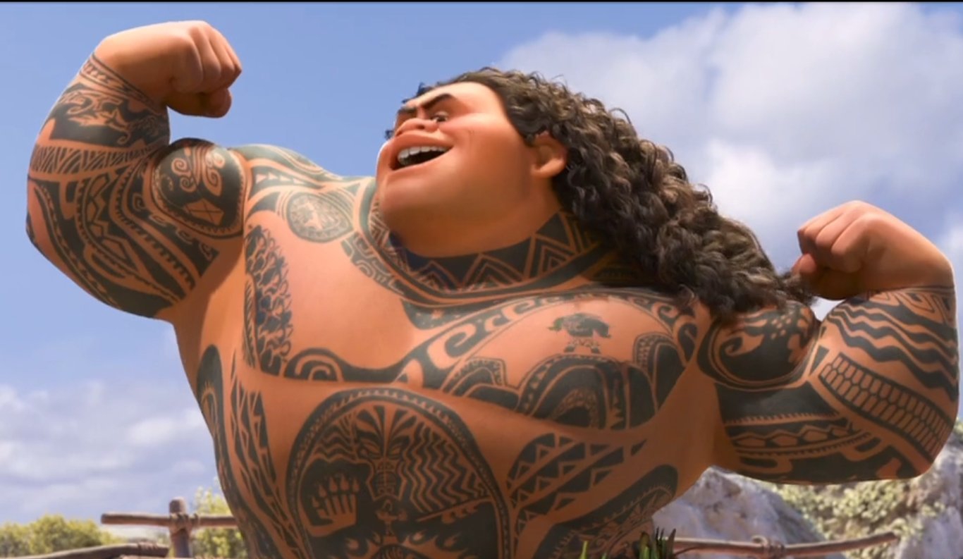 点击大图看下一张:迪士尼3D电影《海洋奇缘》里的卡通人物部落图腾纹身图案