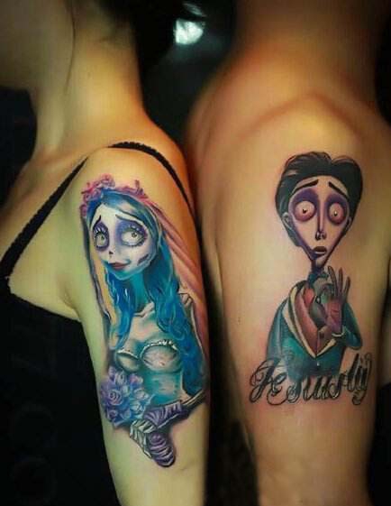 点击大图看下一张：个性独特的彩绘僵尸纹身图案