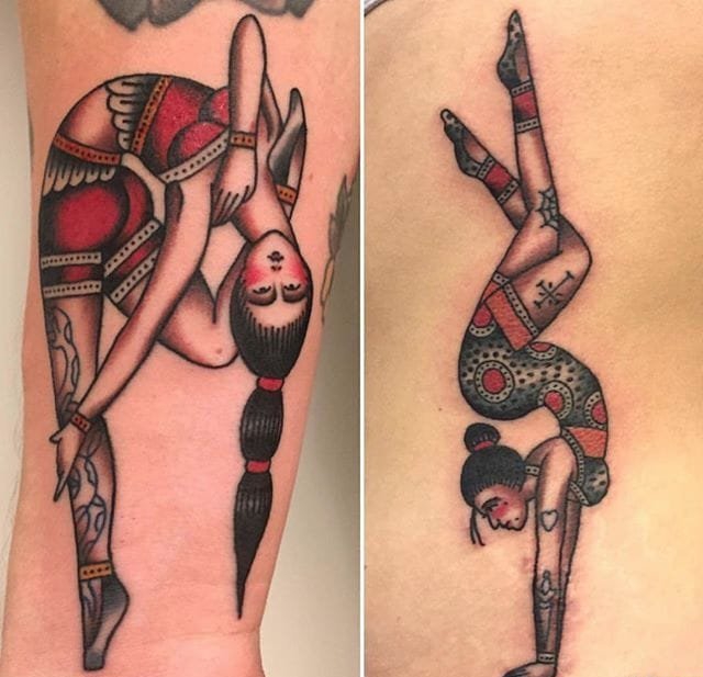 点击大图看下一张:彩色的性感妖娆的女人舞蹈图案纹身