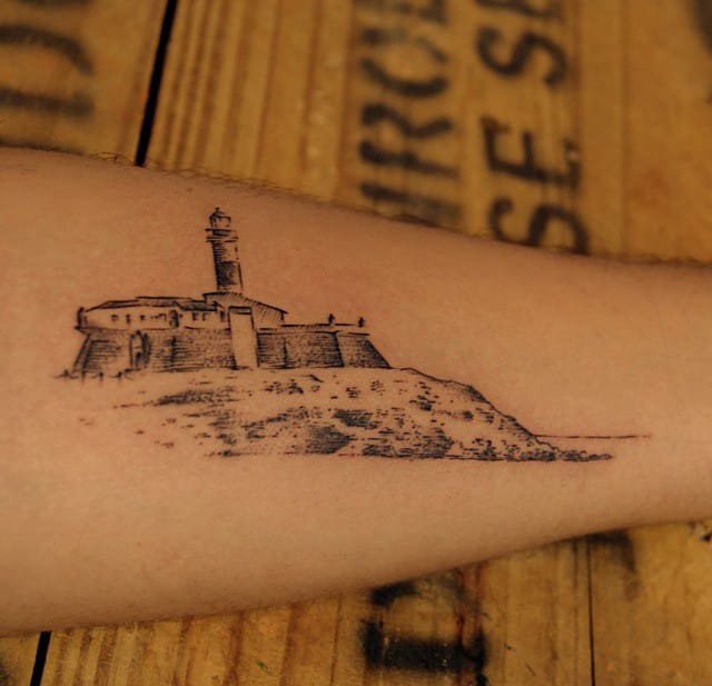 点击大图看下一张：粗略的建筑效果图简易纹身素描纹身图案