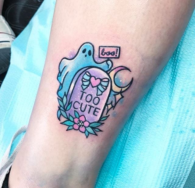 点击大图看下一张:史上最可爱的彩色女神纹身小清新卡通纹身小图案