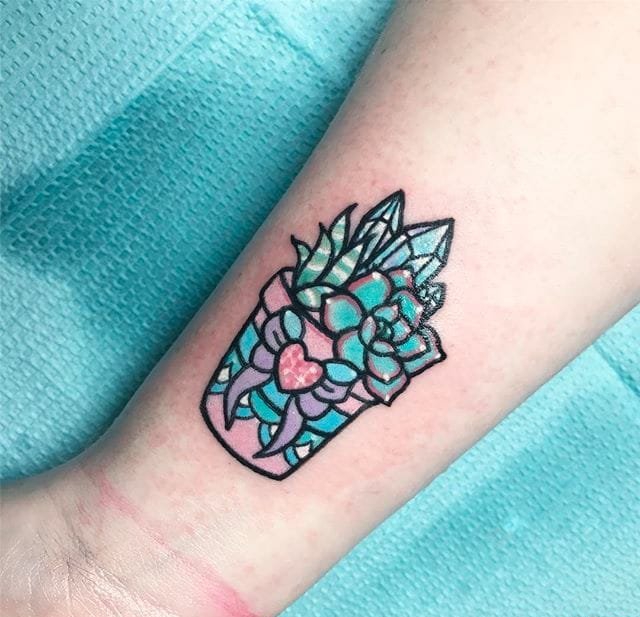 点击大图看下一张:史上最可爱的彩色女神纹身小清新卡通纹身小图案