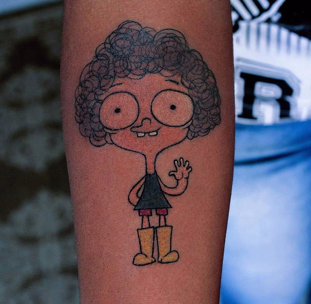 点击大图看下一张：16款彩色新星动漫人物的纹身卡通纹身小图案