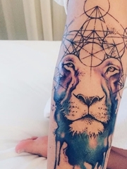 14款庄严宏伟的狮子头纹身图案