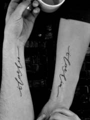 情侣手臂英文字母纹身图案大全