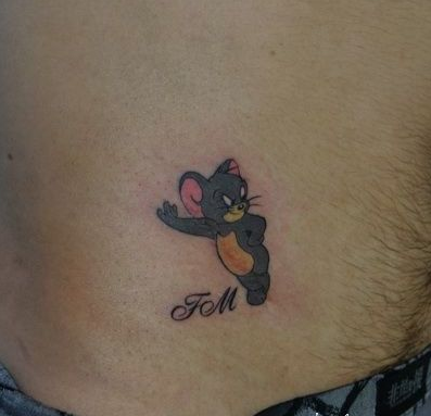 点击大图看下一张：卡通猫和老鼠小杰瑞彩绘纹身图案