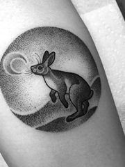 款精美的黑色点刺各种动物纹身图案来自艾米