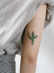 小清新植物纹身可爱的仙人掌纹身图案