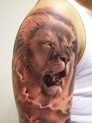大臂狮子头纹身图案图片