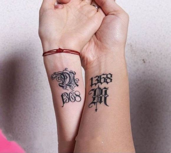 点击大图看下一张：情侣手腕英文字母图腾皮肤上记下对你的誓言纹身图案