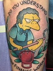 搞笑卡通纹身巴特·辛普森动漫人物的纹身图案