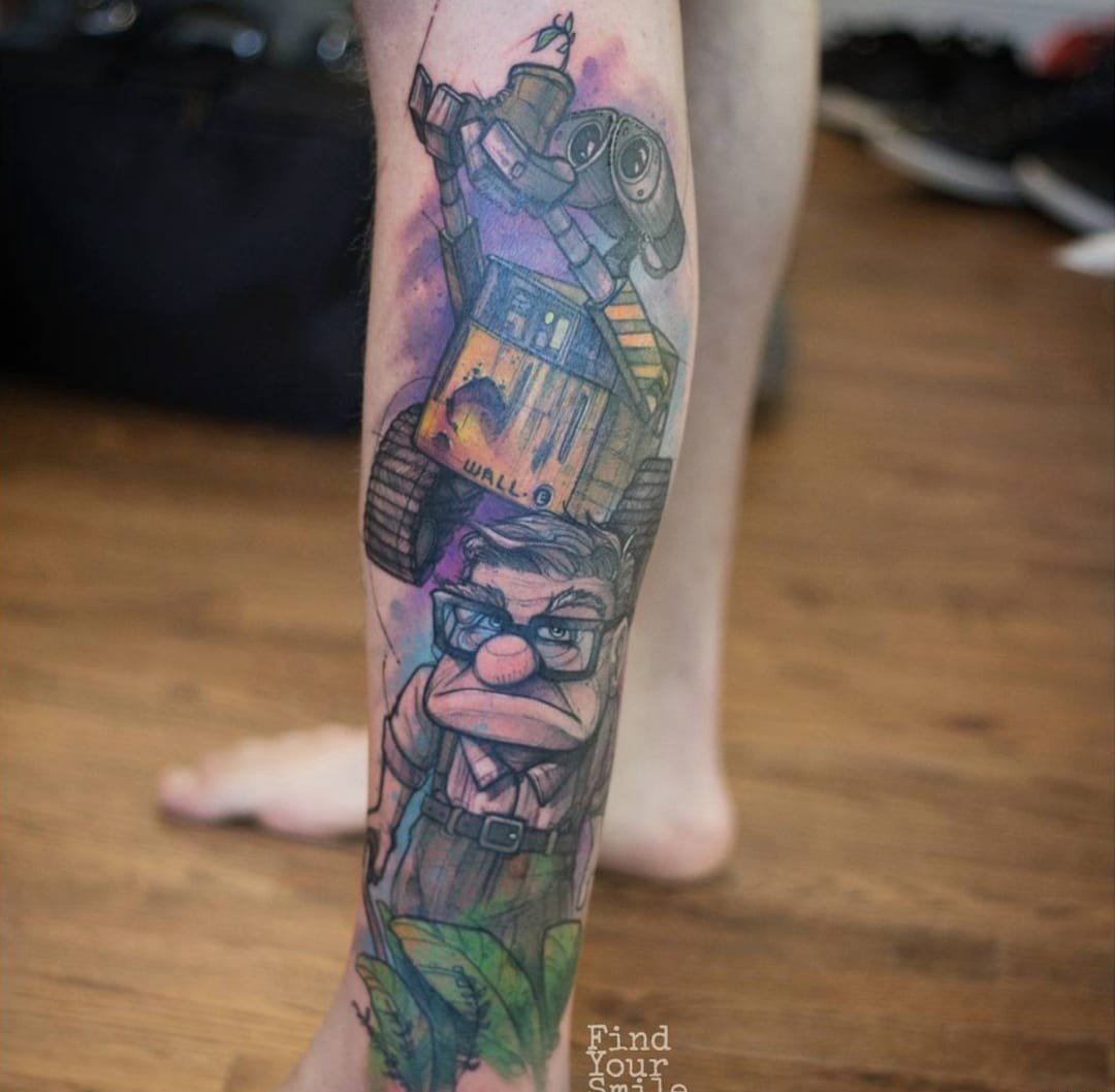 点击大图看下一张：动漫人物的纹身水彩卡通纹身小图案