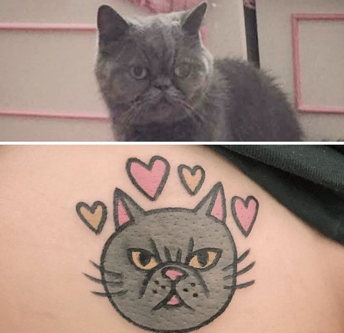 点击大图看下一张：看起来如此可爱的宠物纹身图案