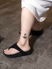 向希望航行，脚踝船锚图腾纹身图案