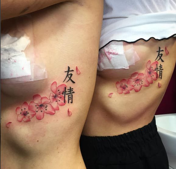 点击大图看下一张:彩色的创意情侣纹身和闺蜜纹身女生可爱纹身图案