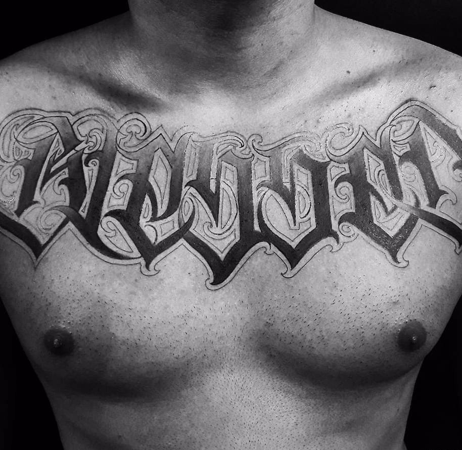 点击大图看下一张:15款黑色象征自由纹身花体英文字纹身手字母图案