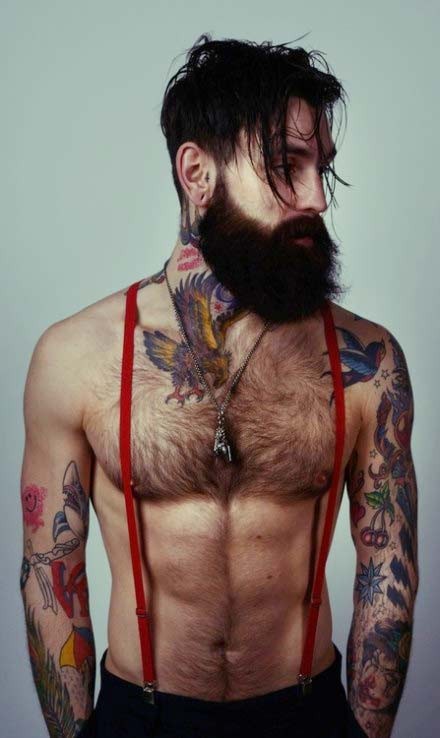 点击大图看下一张：时尚欧美男人的花臂颈部纹身图案