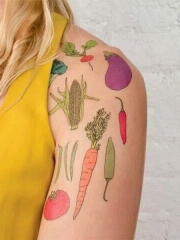 营养蔬菜纹身图案