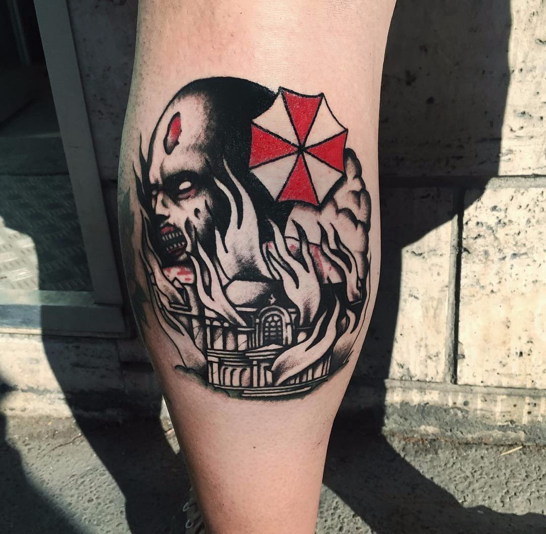 点击大图看下一张：13款恐怖纹身电影生化危机游戏人物纹身图案