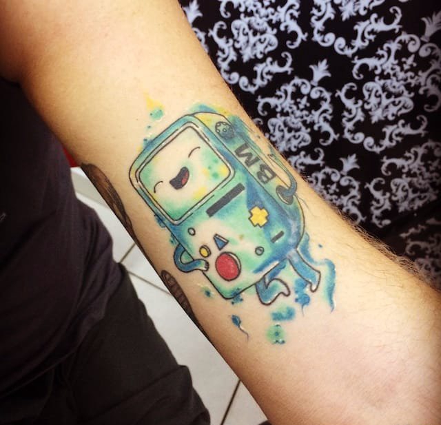 点击大图看下一张：14款黑色简单个性线条纹身水彩泼墨纹身图案