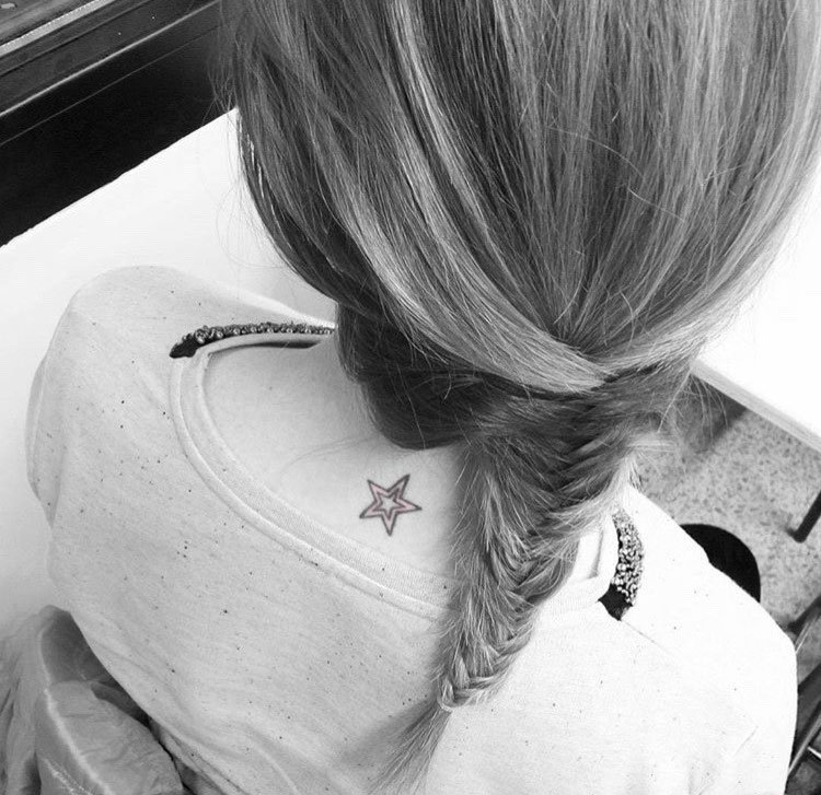 点击大图看下一张:女神纹身小清新创意情侣纹身闺蜜纹身五角星图案