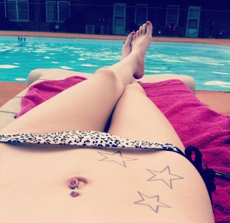 点击大图看下一张:女神纹身小清新创意情侣纹身闺蜜纹身五角星图案