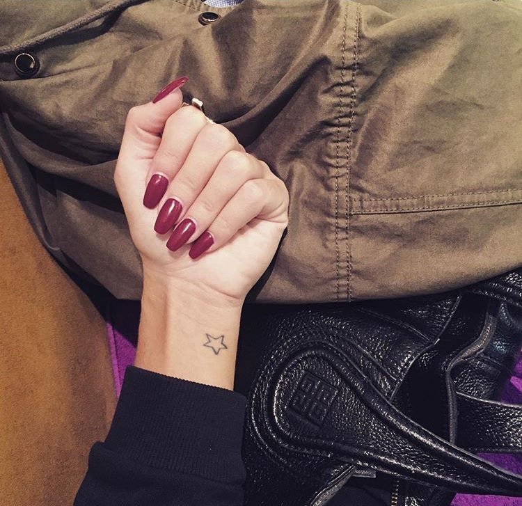 点击大图看下一张:女神纹身小清新创意情侣纹身闺蜜纹身五角星图案