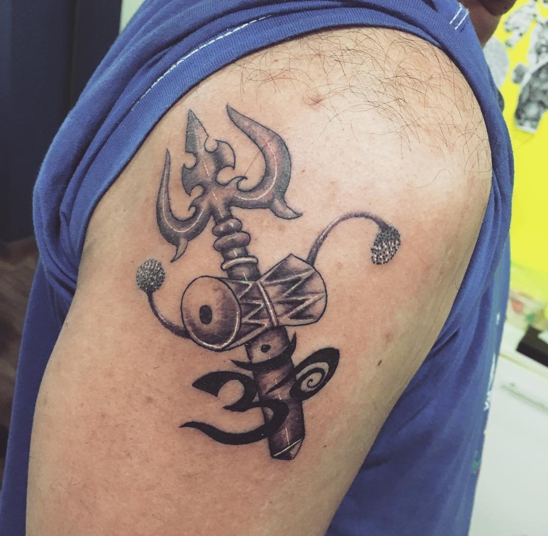 点击大图看下一张：黑色的个性的酷酷的梵文纹身式样图腾纹身图案