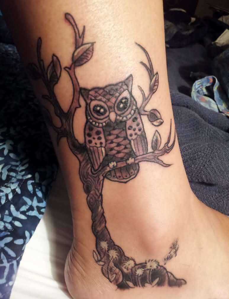 点击大图看下一张:有帅气或很萌很可爱的猫头鹰纹身图案欣赏