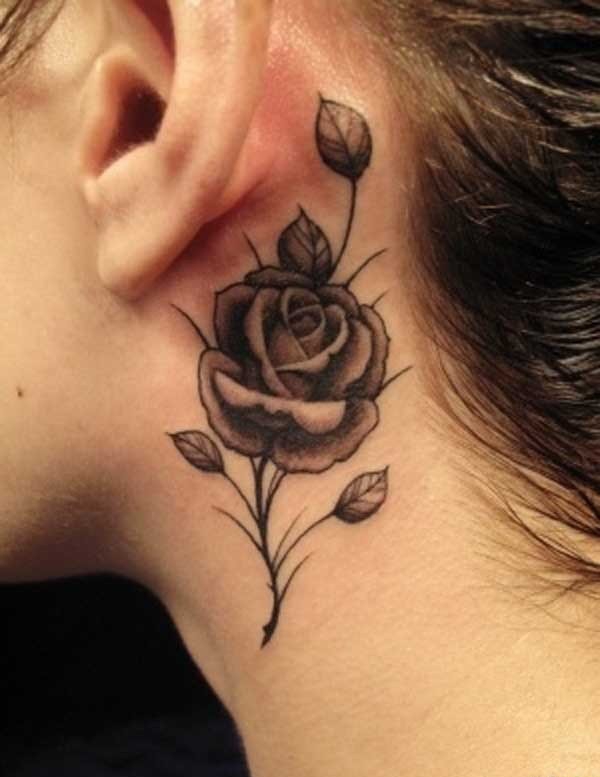 点击大图看下一张：一组微小的美丽的玫瑰花纹身图案欣赏