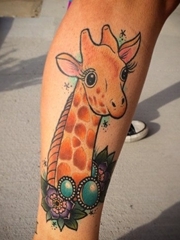 多款可爱的动物长颈鹿纹身图案