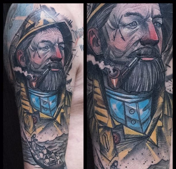 点击大图看下一张:彩色简单个性线条纹身动物肖像纹身素描技巧图案