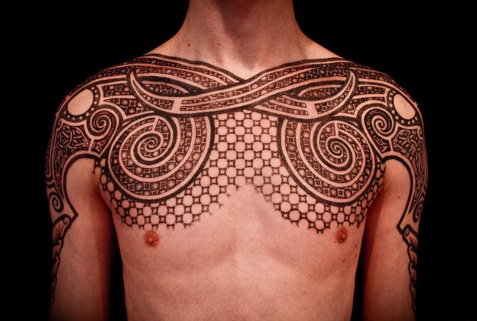 点击大图看下一张:男生多款个性且帅气的几何元素纹身