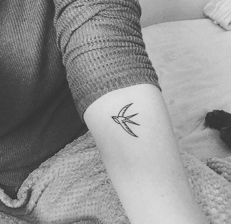 点击大图看下一张:彩色的各种风格动物图案纹身燕子