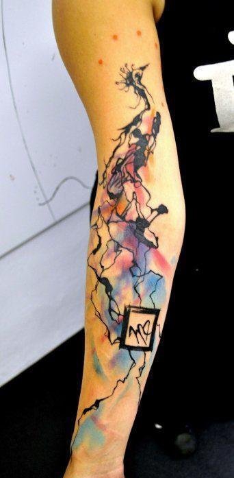 点击大图看下一张：彩色的鸟纹身满背孔雀纹身火凤凰纹身动物图案纹身