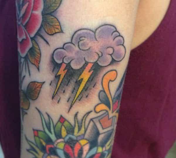 点击大图看下一张：适合女生的云朵系列纹身图案