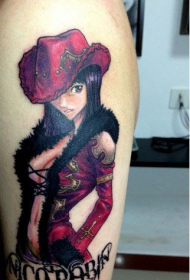 手臂海贼王妮可罗宾卡通纹身图案