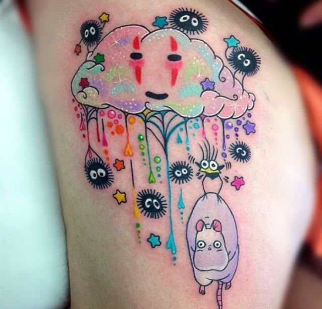 点击大图看下一张:满是童年记忆的宫崎骏动漫人物纹身图案